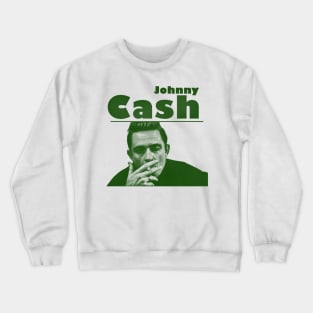 15// johnny cash - green solid style Crewneck Sweatshirt